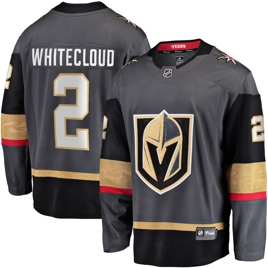 Men's Vegas Golden Knights Zach Whitecloud #2 Gray Breakaway Jersey